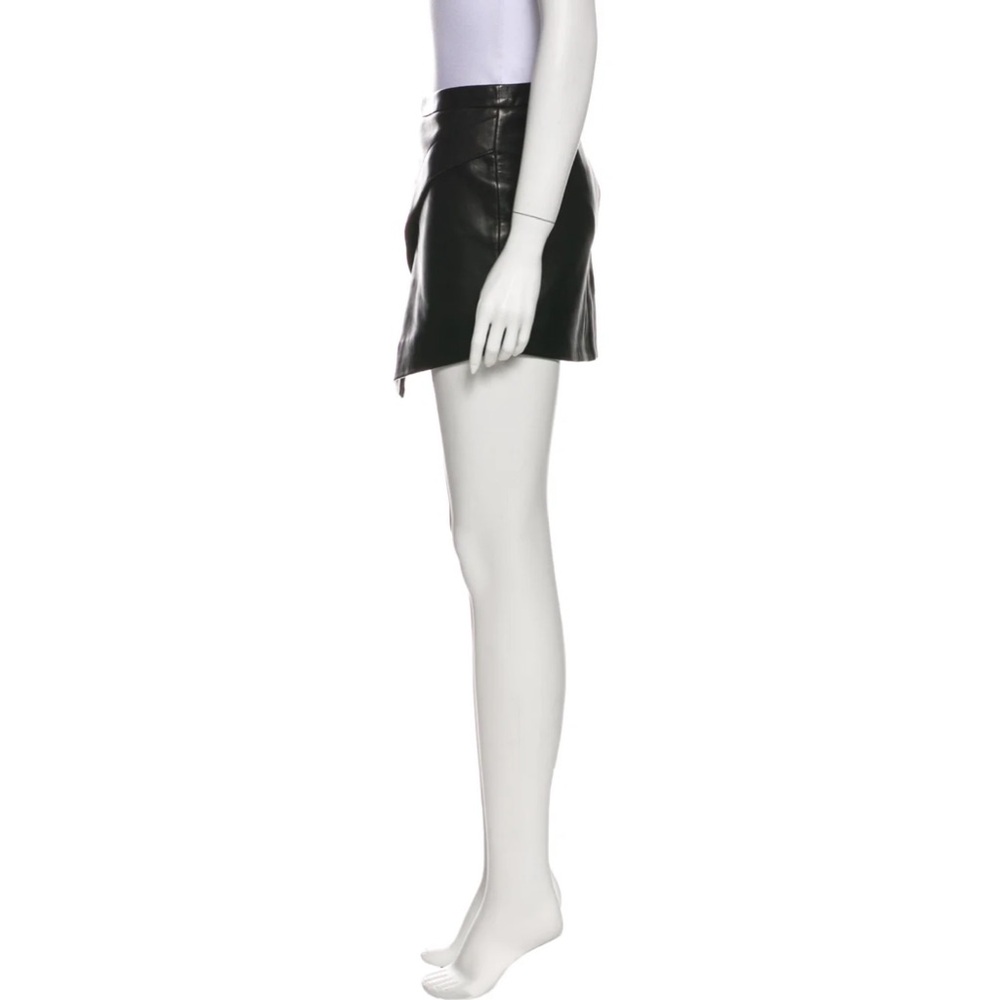 Mason Black Leather Mini Skirt - Picture 2 of 3